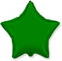 Шар (32''/81 см) Звезда, Зеленый, 1 шт.