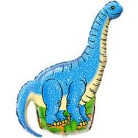 Шар (16''/41 см) Мини-фигура, Динозавр Диплодок, Синий, 1 шт.