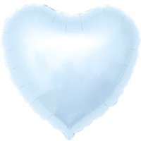 Шар (19''/48 см) Сердце, Светло-голубой, 1 шт.