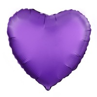 Шар (19''/48 см) Сердце, Фиолетовый, Сатин, 1 шт.