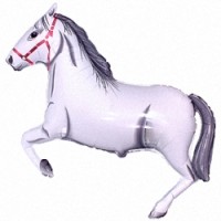 Шар (16''/41 см) Мини-фигура, Лошадь, Белый, 1 шт.