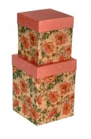 Набор коробок, Цветущие розы, Крафт, 2 шт.
