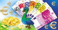 Конверты для денег, Павлин (евро), 10 шт
