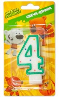 Свеча Цифра 4, Ми-ми-мишки, 7 см