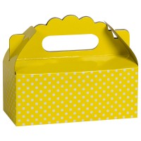 Коробка для пирожных, Белые точки, Желтый, 10 шт