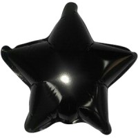 Шар (9''/23 см) Мини-звезда, Черный, 1 шт.