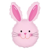 Шар (14''/36 см) Мини-фигура, Зайчик, Розовый, 1 шт.