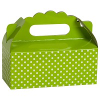 Коробка для пирожных, Белые точки, Зеленый, 10 шт