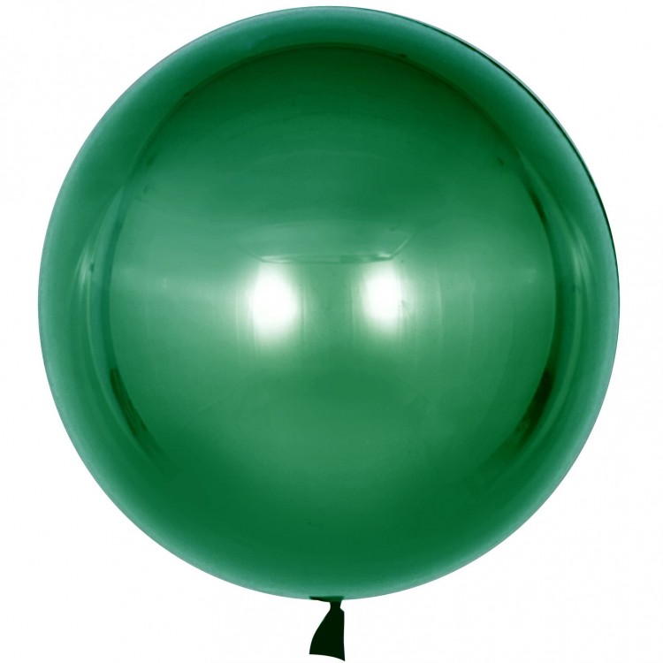 Шар с клапаном (18''/46 см) Сфера 3D, Deco Bubble, Зеленый, 10 шт.