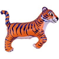 Шар (14''/36 см) Мини-фигура, Тигр, Синий, 1 шт.