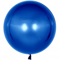Шар с клапаном (18''/46 см) Сфера 3D, Deco Bubble, Синий, 10 шт.