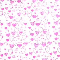 Упаковочная бумага Крафт 78гр (0,7 х 8,5 м) Сердечки, Розовый/Белый, 1 шт