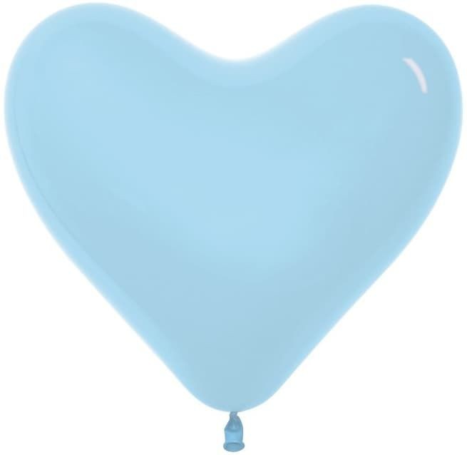 Сердце (6''/15 см) Светло-голубой (039), пастель, 100 шт.