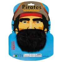 Набор Пират (борода, брови), Черный
