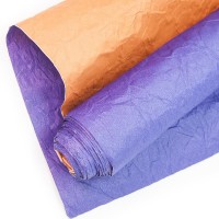 Упаковочная жатая бумага (0,7*5 м) ДекоЛюкс, Сиреневый/Оранжевый, 1 шт.