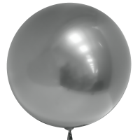 Шар (18''/46 см) Сфера 3D, Deco Bubble, Серебро, Хром, 10 шт.