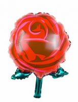 Шар с клапаном (14''/36 см) Мини-фигура, Роза, Красный, 1 шт.