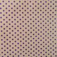 Упаковочная бумага Крафт 78гр (0,7 х 8,5 м) Фиолетовые точки, 1 шт