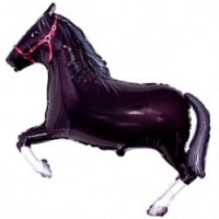 Шар (16''/41 см) Мини-фигура, Лошадь, Черный, 1 шт.