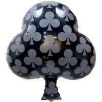 Шар (25''/64 см) Фигура, Карточная масть: трефы, Черный, 1 шт.