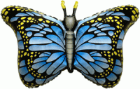 Шар (38''/97 см) Фигура, Бабочка-монарх, Синий, 1 шт.