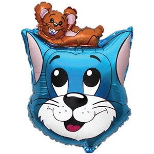 Шар (27''/69 см) Фигура, Кот, Синий, 1 шт.