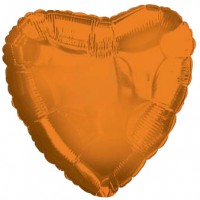 Шар (18''/46 см) Сердце, Оранжевый, 1 шт.