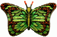 Шар (38''/97 см) Фигура, Бабочка-монарх, Зеленый, 1 шт.