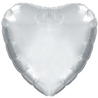 Шар (18''/46 см) Сердце, Платиновое серебро, 1 шт.