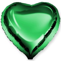 Шар с клапаном (10''/25 см) Мини-сердце, Зеленый, 1 шт.