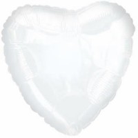 Шар (18''/46 см) Сердце, Белый, 1 шт.