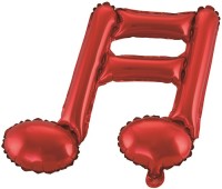 Шар с клапаном (16''/41 см) Мини-фигура, Нота двойная, Красный, 1 шт.