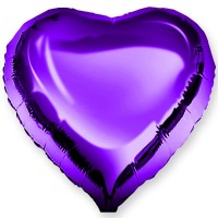 Шар с клапаном (10''/25 см) Мини-сердце, Фиолетовый, 1 шт.