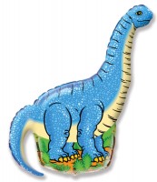 Шар (43''/109 см) Фигура, Динозавр диплодок, Синий, 1 шт.