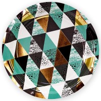 Тарелки (9''/23 см) Мозаика, Бирюзовый, 6 шт.