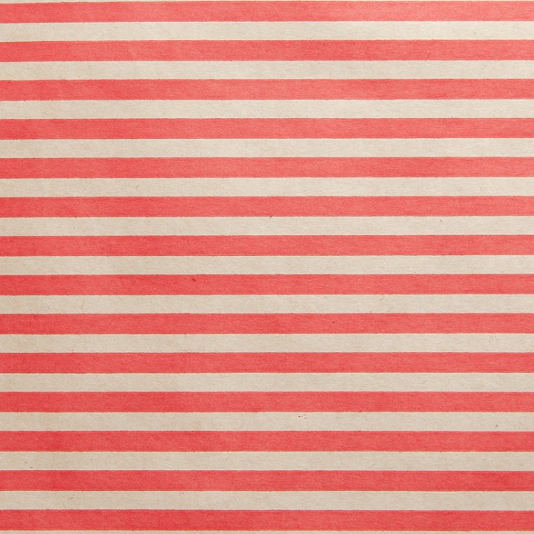 Упаковочная бумага Крафт 78гр (0,7 х 8,5 м) Полосы, Красный, 1 шт