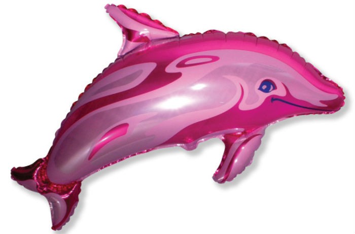 Шар (37''/94 см) Фигура, Дельфин фигурный, Фуше, 1 шт.