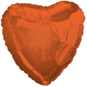Шар (18''/46 см) Сердце, Темно-оранжевый, 1 шт.