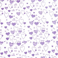 Упаковочная бумага Крафт 78гр (0,7 х 8,5 м) Сердечки, Фиолетовый/Белый, 1 шт
