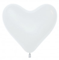 Сердце (6''/15 см) Белый (005), пастель, 100 шт.