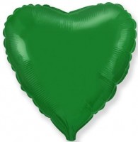 Шар (18''/46 см) Сердце, Зеленый, 1 шт.