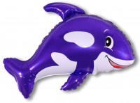 Шар (35''/89 см) Фигура, Веселый кит, Фиолетовый, 1 шт.