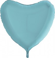 Шар (36''/91 см) Сердце, Голубой, 1 шт.