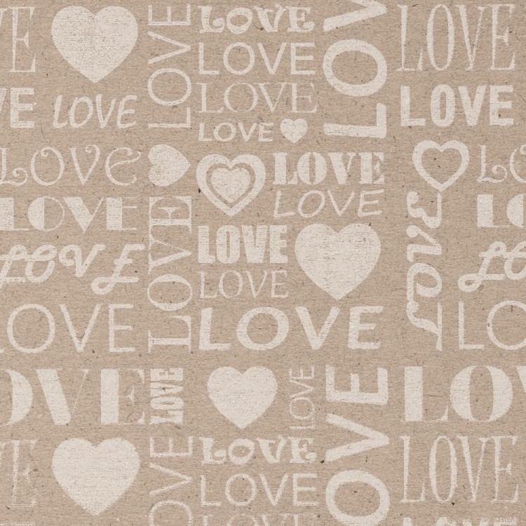 Упаковочная бумага Крафт 78гр (0,7*8,5 м) LOVE, Белый, 1 шт.