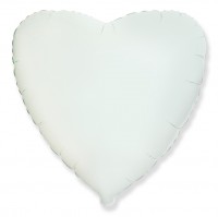 Шар (18''/46 см) Сердце, Белый, 1 шт.