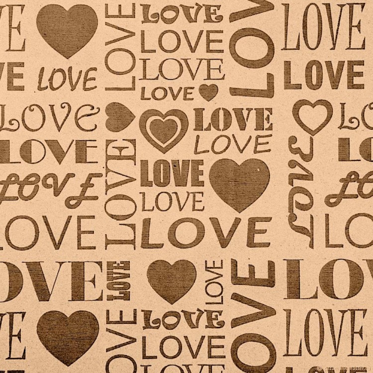 Упаковочная бумага Крафт 78гр (0,7 х 8,5 м) LOVE, Коричневый, 1 шт.