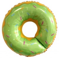 Шар (27''/69 см) Фигура, Пончик, Зеленый, 1 шт.