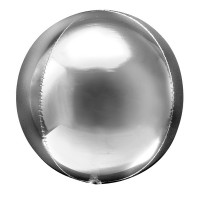 Шар (20''/51 см) Сфера 3D, Серебро, 1 шт.