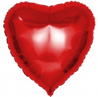 Шар (18''/46 см) Сердце, Красный, 1 шт.