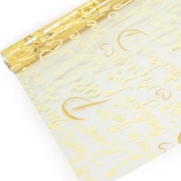 Упаковочная пленка (0,7*8 м) Парижский шик, Золото/Кремовый, 1 шт.
